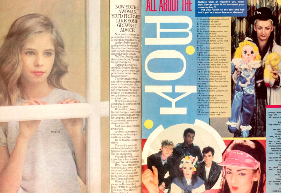 BOY GEORGE CULTURE CLUB MIKE NOLAN BUCKS FIZZ POSTER OH BOY! MAGAZINE VTG MUSIC - Image 2 of 4