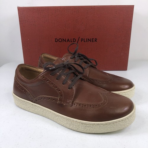 Donald Pliner Men Casual Oxford Sneakers Murphy Size US 8.5M Cedar Antique Calf - Picture 2 of 12