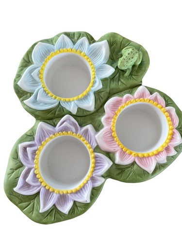 Partylite Tea Light Holder Lilly Pad Frog P7150 - Picture 6 of 11