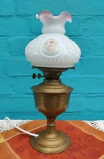 Electric White Vintage Antique Period Duplex Hurricane Paraffin Oil Light Lamp