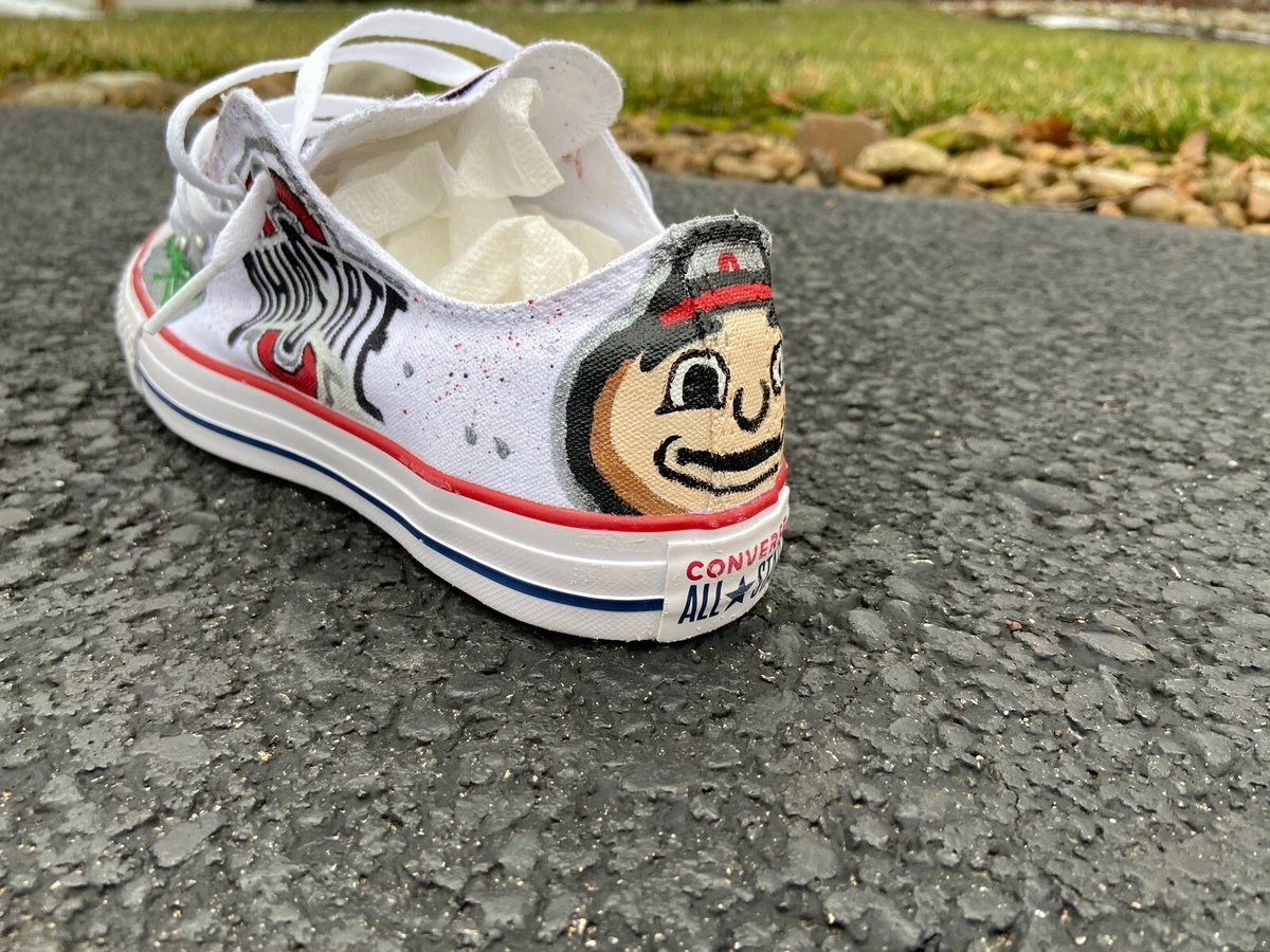 HAND PAINTED CUSTOM DESIGNED Ohio State Buckeye Converse All Star