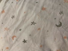 TL Care Fitted Crib Sheet pink gray stars moon baby girl nursery bedding cotton