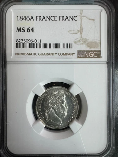 Louis Philippe 1830-1848 - 1 Franc 1846 Paris - NGC Ms 64