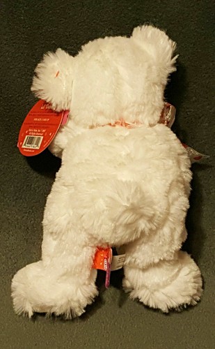 ORSO PELUCHE BIANCO NUOVO CON ETICHETTE LIL' DENA CUORE ROSSO TI AMO OCCHI, NASO E BOCCA CUCITI - Foto 3 di 5