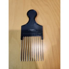Vintage ACE Hair Pick Comb Metal Prongs Black Handle Afro Styling Tool