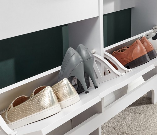 Narrow Shoe Cabinet Storage Foldable Unit 4 Drawer Hallway Bedroom White - Picture 4 of 10