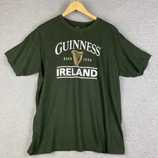 Guiness T-Shirt Sz L Ireland Green Official Merchandise Relaxed Fit Olive Shirt