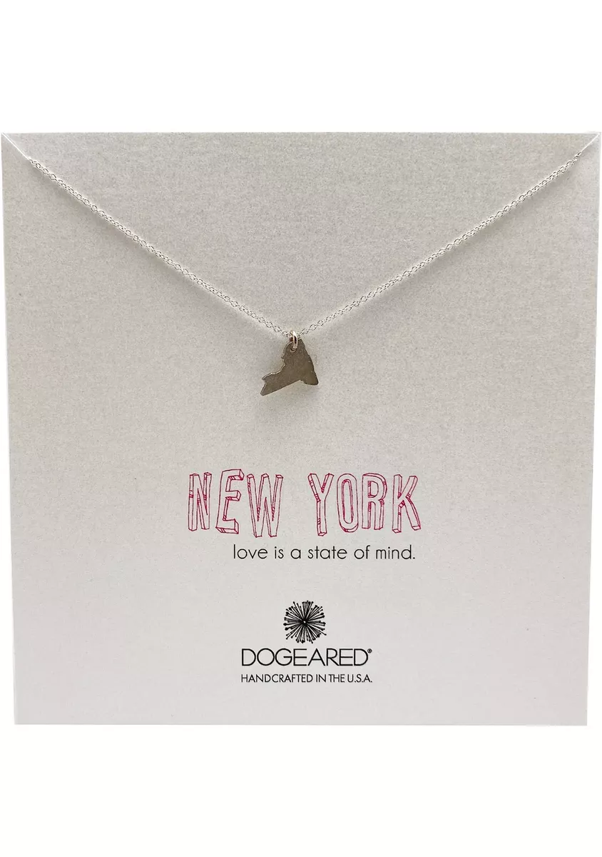 NEW Dogeared Love is a State of Mind New York Necklace in Silver