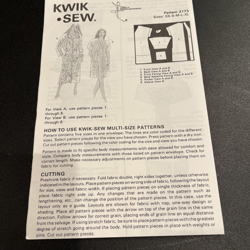 Kwik Sew Pattern 2173 Robe Uncut - Picture 3 of 4