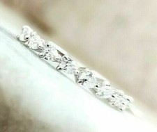 Sparkling Tiny Pear Cut CZ Stackable Band Ring Solid 925 Sterling Silver