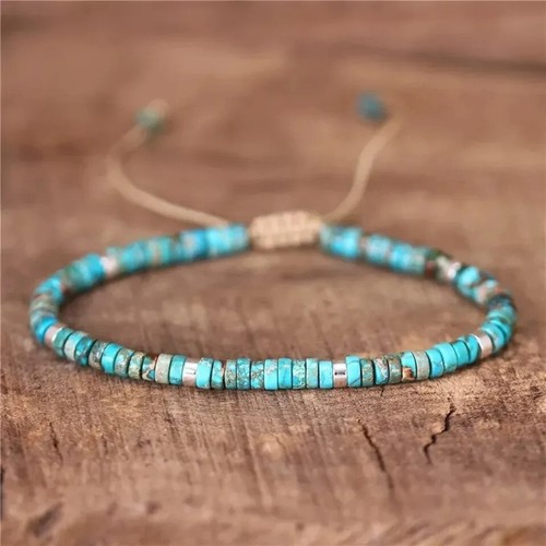 Turquoise Dainty Bracelet Balancing Healing Crystal Boho Bracelet Gifts - Picture 3 of 3