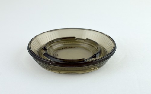 Hyatt Regency San Francisco Spellout Advert Smoked Glass Ashtray 5 Inch Round - Picture 6 of 12