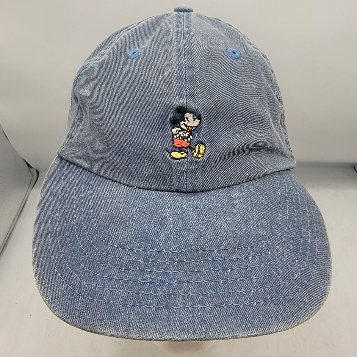 Disney Parks Mickey Denim Baseball Hat Embroidered Cap Adjustable Adult Disney Parks Mickey Denim Baseball Hat Embroidered Cap  main image 3