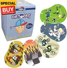 ® Bamboo Boys Eye Patches, 50/Box (Regular Size, 4+ yrs) Racing Flames Pack