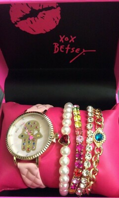 Betsey Johson Hamsa Hand Watch BETSEY JOHNSON MYSTIC HAMSA EYE WATCH W/BRACELETS BOXED SET  main image 4