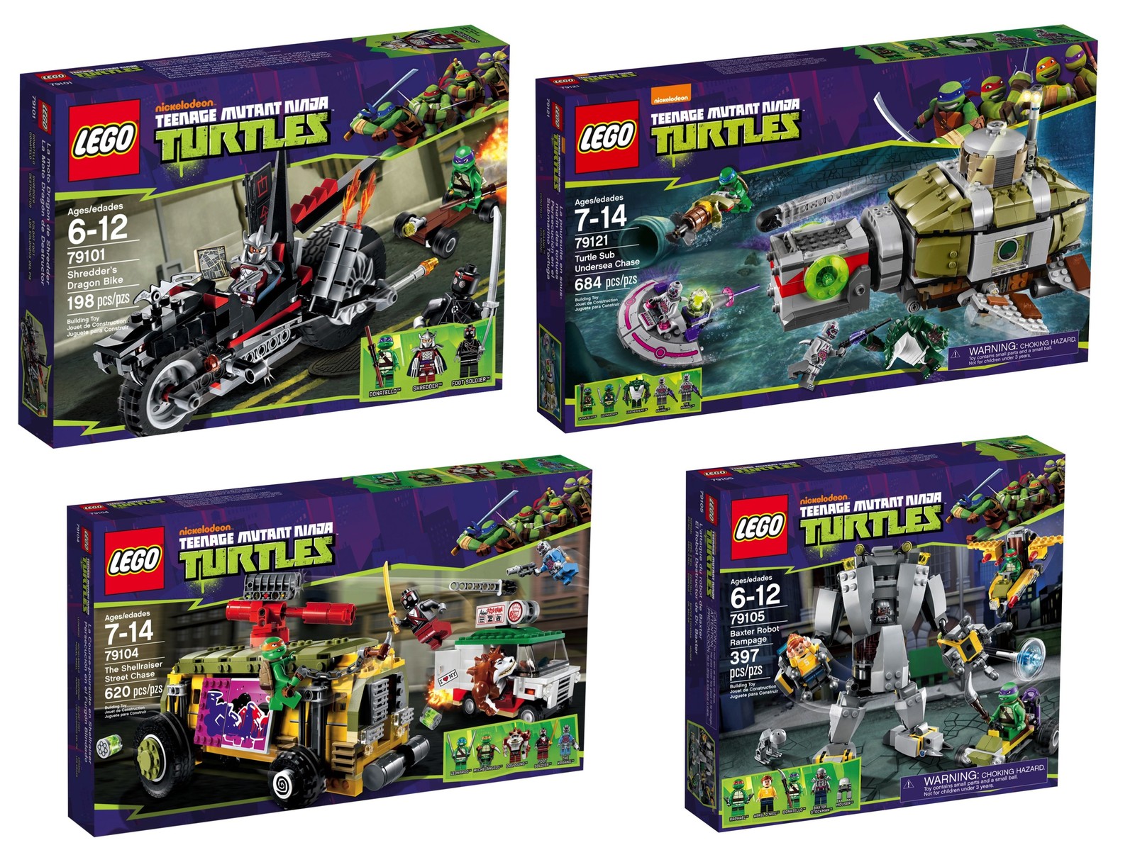 LEGO® Teenage Mutant Ninja Turtles Set 79101+79104+79105+79115+79116+79117+79121 LEGO® Teenage Mutant Ninja Turtles Set 79101+79104+79105+79115+79116+79117+79121