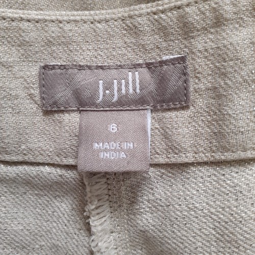J. Jill Linen Blend Wide Leg Crop Pants w/Metallic in Flax Shimmer Size 6 - Bild 3 von 10