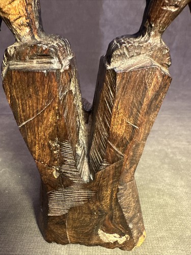 Escultura de búho de madera de hierro tallada a mano de colección hermoso detalle - pesada 5+ libras - Imagen 11 de 24