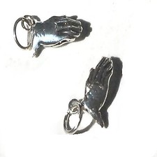Sterling Silver Smooth Praying Hand Charm Pendant