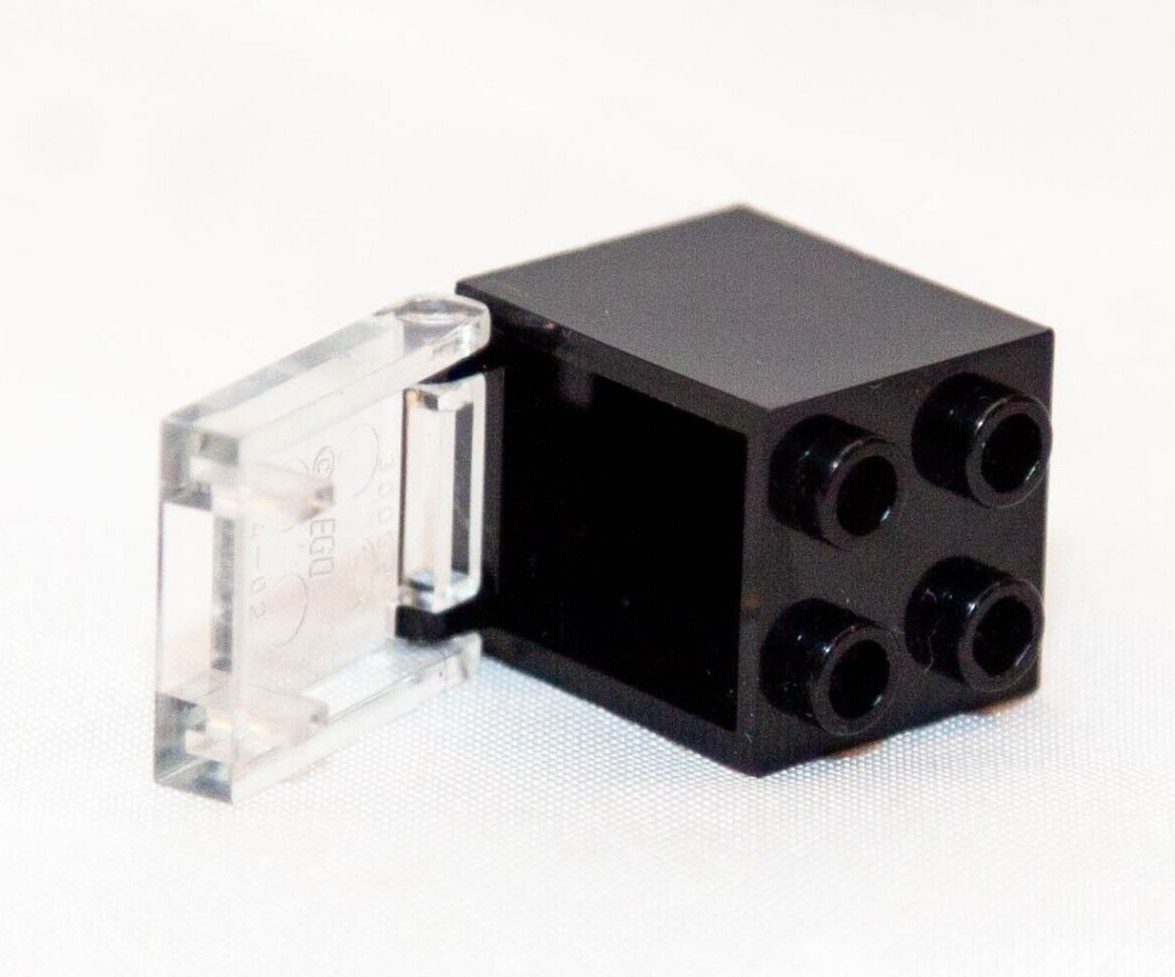 LEGO Parts 4345 Black Container Box 2 x 2 x 2 Clear Door with Slot