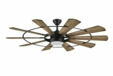 Harbor Breeze EUK60MBK10LR 60" Ceiling Fan with Light and Remote - Black