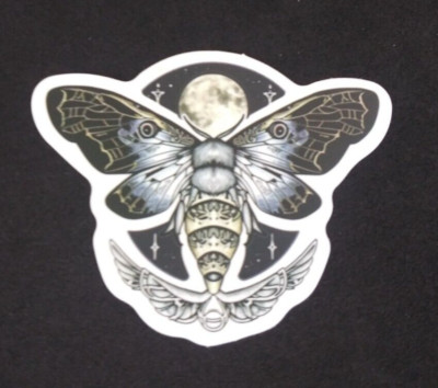 Beautiful Unique Nighttime Moth Sticker 1.75'' x 2.25'' (E)