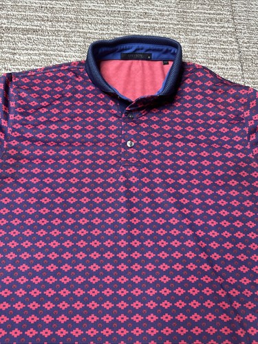 Greyson Golf Blue Red The Journey Polo Mens Size Medium - Picture 3 of 13