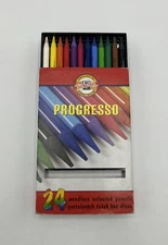 Koh-I-Noor Progresso Woodless Colored 24-Pencil Set, Assorted Colored Pencils