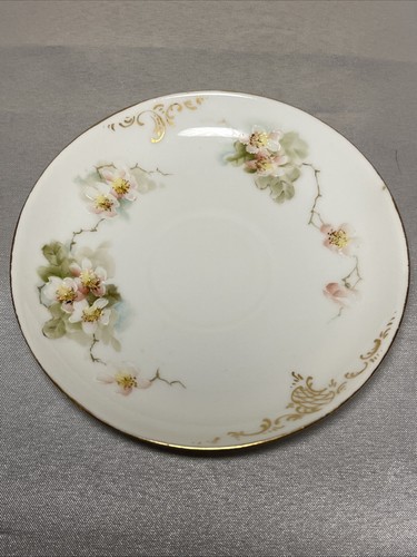 Antique Hand Painted Cherry Blossom Tea Cup Saucer & Dessert Plate Bone China - Picture 12 of 17