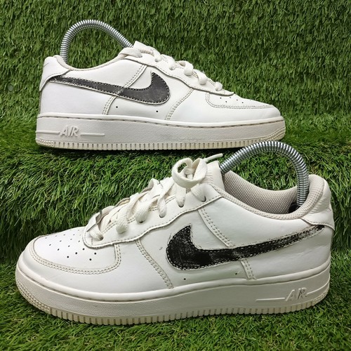 Custom Black Swoosh Trainers Size 