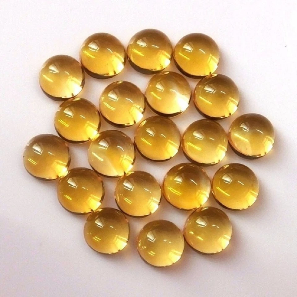 100 Pcs wholesale Lot Natural Citrine 6 MMRound Cabochon Loose Gemstone 100 Ct - Image 2 of 4
