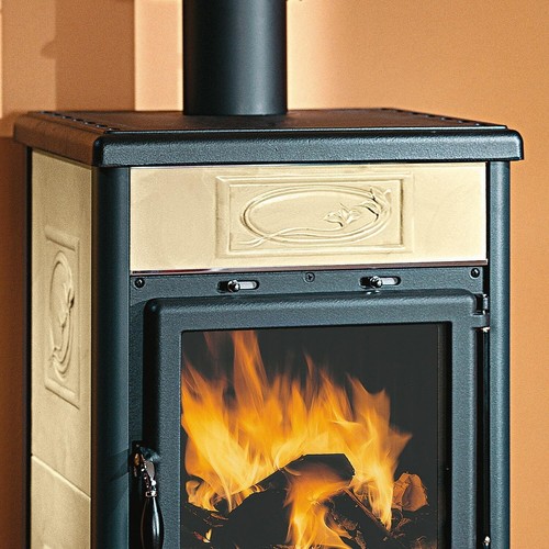 Stufa a legna LA NORDICA ROSSELLA R1 BII CERAMICA PANNA 9kW 257 m3 riscaldabili - Foto 3 di 6