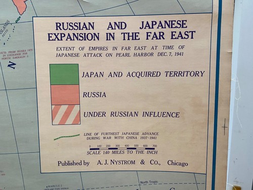 MAPA ORIGINAL DE COLECCIÓN DE LA HISTORIA ASIÁTICA EXPANSIÓN JAPONESA Y RUSA EN ASIA SEGUNDA GUERRA MUNDIAL - Imagen 4 de 12