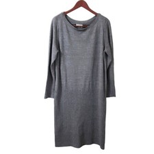 Lou & Grey Knit Ribbed Midi Shift Sweater Dress Sz Large