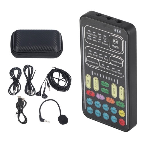 Voice Changer Set Multifunction Portable Recording Sound Card For Anchor - Afbeelding 6 van 22