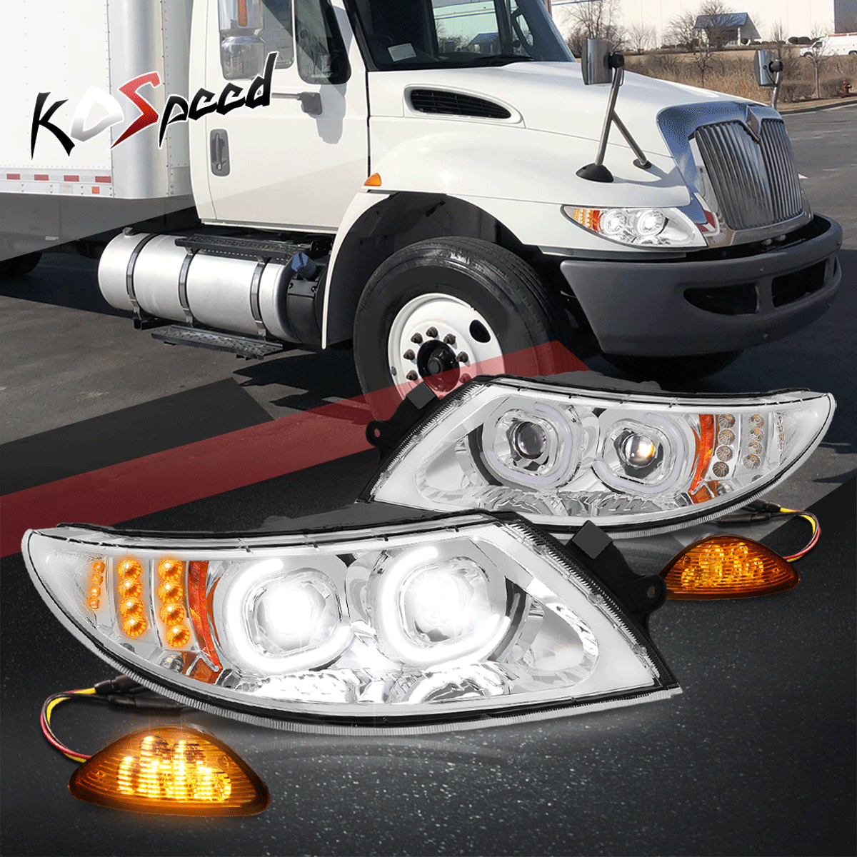 LED DRL Projector Headlight+Side Marker Chrome for 02-16 LED DRL Projector Headlight+Side Marker Chrome for 02-16