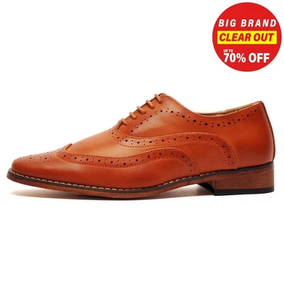 Goor Dillinger Junior Brogue Oxford Shoes Formal Fashion Tan - Image 1 of 4