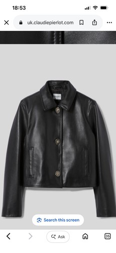 Claudie Pierlot Carlita Leather Jacket BNWT SIZE 38, RRP£589