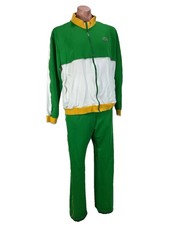 VINTAGE Lacoste Full Tracksuit Size 8 Kelly Green Full Zip Embroidered Logo 80 s