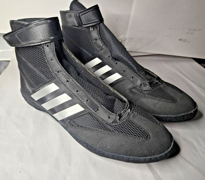 Boxing Wrestling Adidas Box Hog 4 Shoes Men s Size 14 Black White High Top MMA T