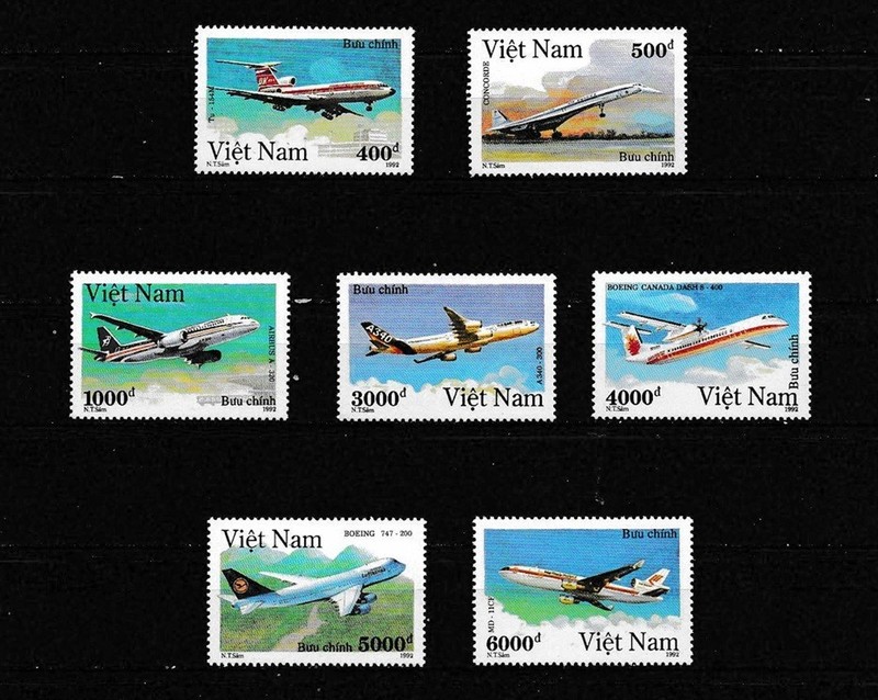 Vietnam 1992 Modern Aircraft SC# 2331-2337 MNH Mint/Never Hinged