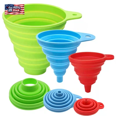 Kitchen Funnel Set of 3, Large Medium and Small, Kitchen Gadgets Accessories Foo - Image 1 of 4