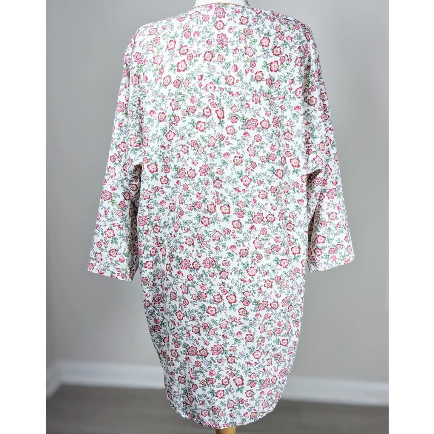 UNDERCOVER Camicia da notte vintage Victoria's Secret floreale rosa e bianco cotone vestito