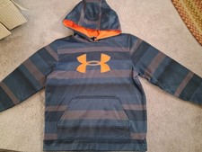 Under Armour Boys Hoodie. Ymd. Gray orange. EUC.