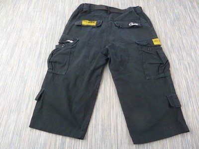 Corteiz Guerillaz Men's Cargo Shorts Small Black Cotton Logo