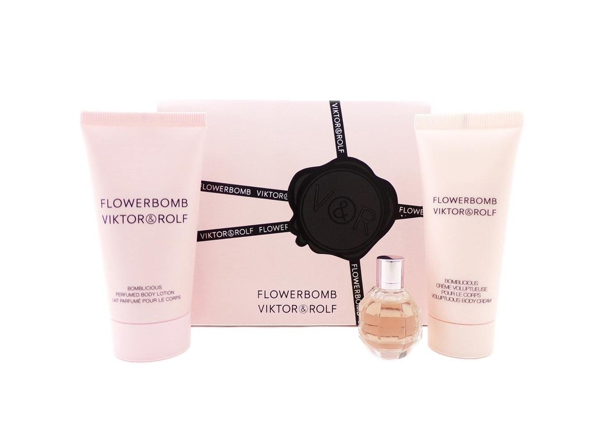 Victor & Rolf Flowerbomb 3-Piece Gift Set Body Lotion Cream Eau de