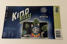 Three Heads Brewing “Kind Kitty” Sticker Beer Can Label - Rochester, NY 16oz NEW