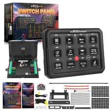 12 Gang RGB Switch Panel Touch Control 80A For Universal Truck UTV ATV 12V-24V