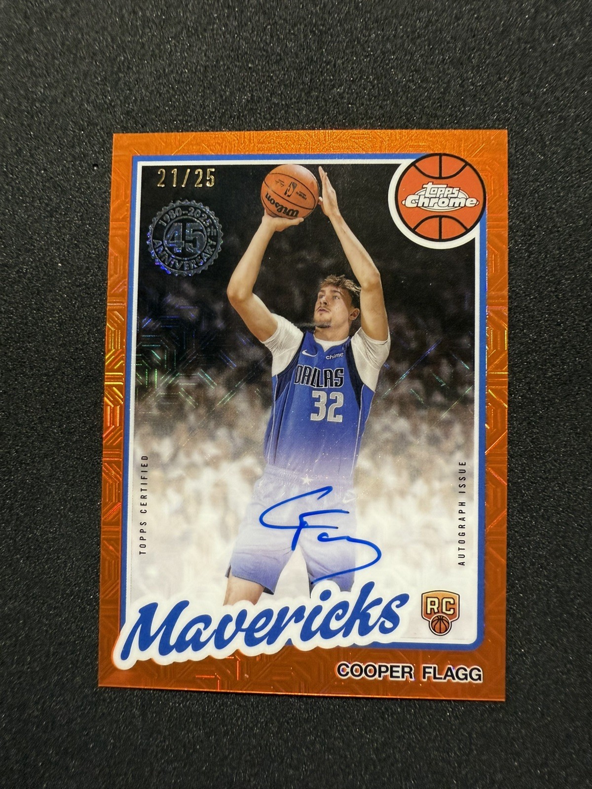 2025-26 Topps Chrome Basketball Cooper Flagg Orange Mojo Refractor Autograph /25