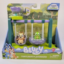 Bluey Turtleboy Playground Swing Set Toy Green Turtle Brown Dog Bingo Characters